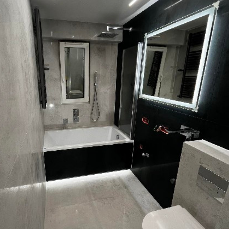 remont-łazienka-czarna-oświetlona-łódź